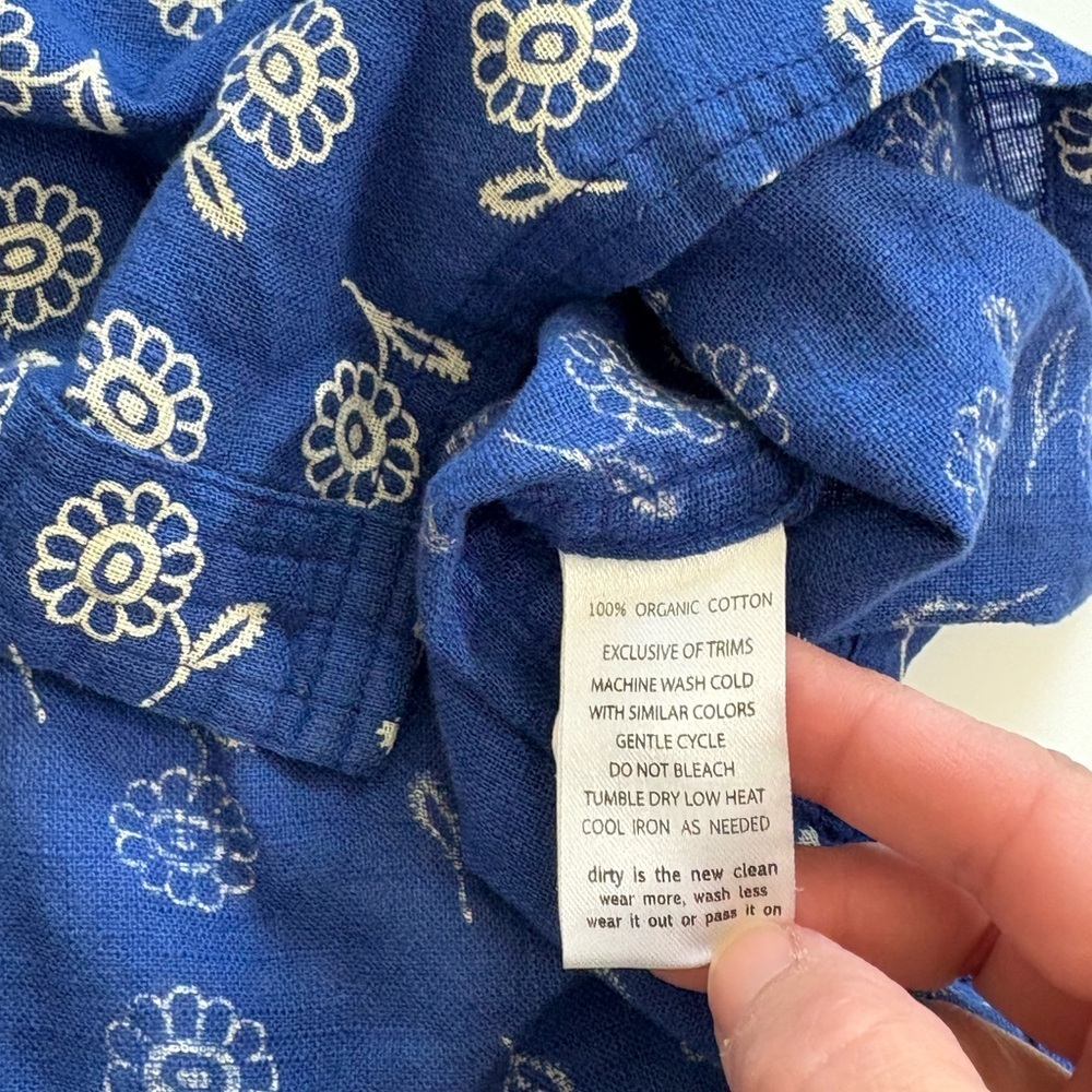 Toad & Co Salton Short Sleeve Shirt Blue Floral Size Large - Picture 4 of 7